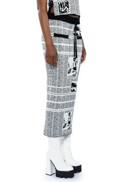 NEWSWORTHY KNIT MAXI SKIRT -AKIRA Shop newsworthy knit maxi skirt black multi 5 5