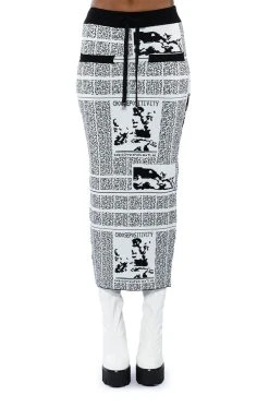 NEWSWORTHY KNIT MAXI SKIRT -AKIRA Shop newsworthy knit maxi skirt black multi 8 8