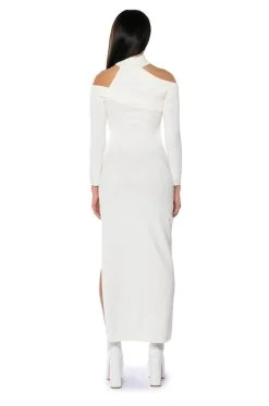 NEXT LEVEL V NECK KNIT MAXI DRESS 12 NEXT LEVEL V NECK KNIT MAXI DRESS -AKIRA Shop next level v neck knit maxi dress white 5 5