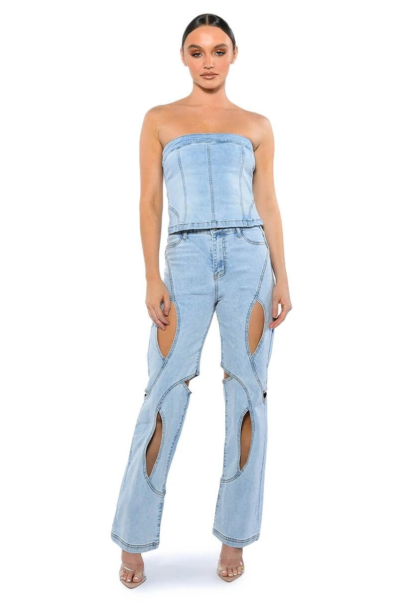 NOT YOUR AVERAGE GIRL DENIM STRAPLESS TOP 4 NOT YOUR AVERAGE GIRL DENIM STRAPLESS TOP - Image 2