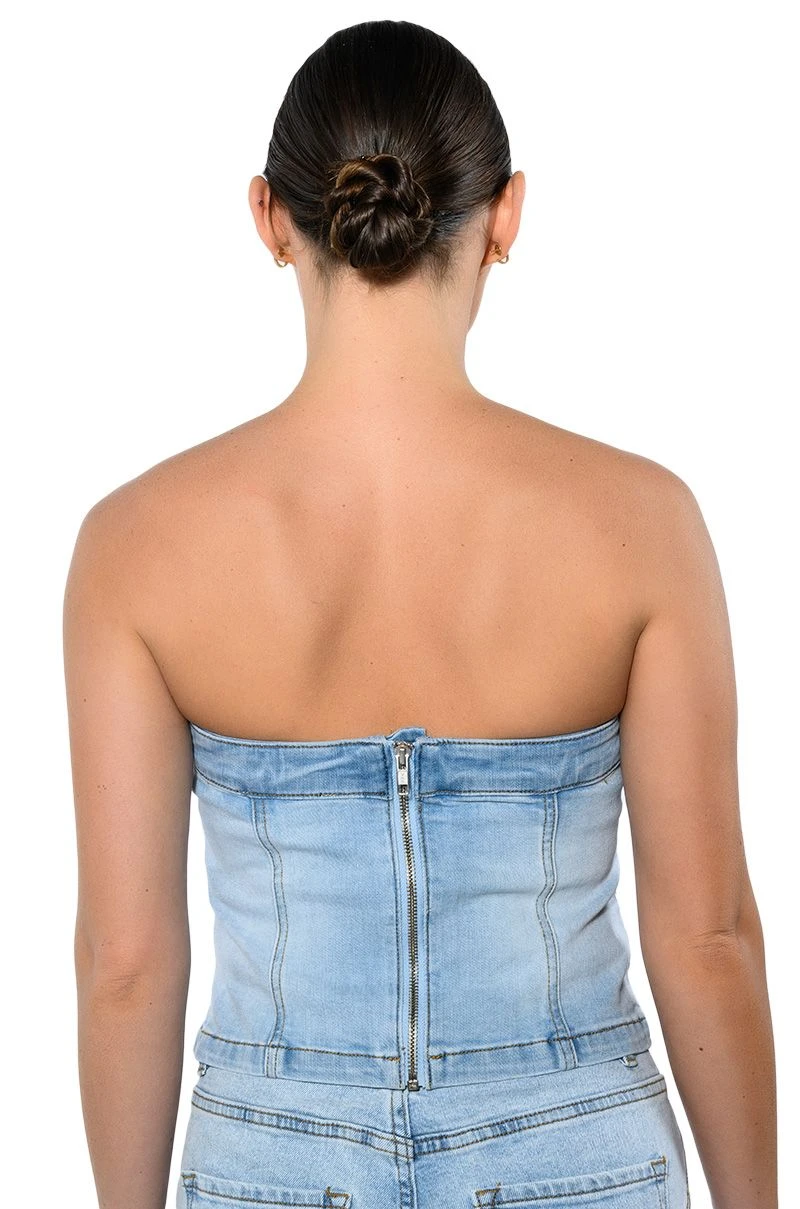 NOT YOUR AVERAGE GIRL DENIM STRAPLESS TOP 8 NOT YOUR AVERAGE GIRL DENIM STRAPLESS TOP - Image 6