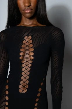 ON ONE SEAMLESS CUT OUT CATSUIT -AKIRA Shop on one seamless cut out catsuit black 5 5