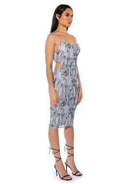 ON TO SOMETHING PRINTED MIDI DRESS -AKIRA Shop on to something printed midi dress black white 2 2