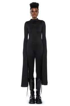 ON TOP DRAMATIC SLEEVE CATSUIT -AKIRA Shop on top dramatic sleeve catsuit black 5 5