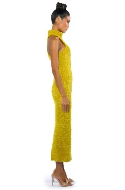 ON WE GO TEXTURED MAXI DRESS IN CHARTREUSE -AKIRA Shop on we go textured maxi dress in chartreuse dark yellow 5 5