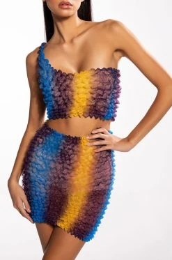 PALOMA TEXTURED MINI SKIRT 15 PALOMA TEXTURED MINI SKIRT -AKIRA Shop paloma textured mini skirt blue multi 4 4