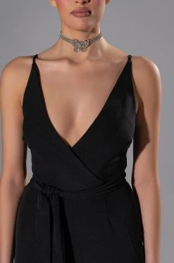 PERFECT FIT SLEEVELESS BELTED JUMPSUIT -AKIRA Shop perfect fit sleeveless belted jumpsuit black 5 5