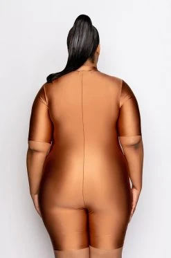 PLUS ON MY TIME MOCK NECK ROMPER -AKIRA Shop plus on my time mock neck romper mauve 6 6