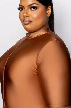 PLUS ON MY TIME MOCK NECK ROMPER -AKIRA Shop plus on my time mock neck romper mauve 7 7