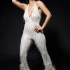 PRINCESS GENOVIA FEATHER DETAIL JUMPSUIT -AKIRA Shop princess genovia feather detail jumpsuit champagne 1 1