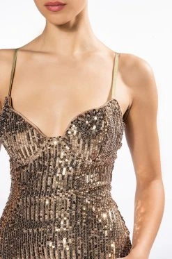 QUEEN OF EVERYTHING SEQUIN MINI DRESS -AKIRA Shop queen of everything sequin mini dress gold 6 6