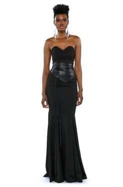 RUN THE WORLD STRAPLESS MAXI DRESS -AKIRA Shop run the world strapless maxi dress black 7 7