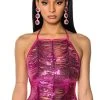 SENORITA EMBELLISHED HALTER TOP IN PINK -AKIRA Shop senorita embellished halter top pink 1 1