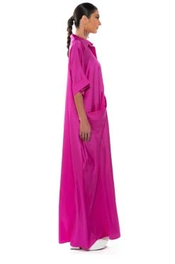 SHE'S RICH OVERSIZED SATIN JUMPSUIT IN PINK -AKIRA Shop shes rich oversized satin jumpsuit in pink pink 3 3