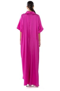 SHE'S RICH OVERSIZED SATIN JUMPSUIT IN PINK -AKIRA Shop shes rich oversized satin jumpsuit in pink pink 4 4
