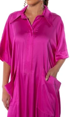 SHE'S RICH OVERSIZED SATIN JUMPSUIT IN PINK -AKIRA Shop shes rich oversized satin jumpsuit in pink pink 5 5