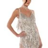 SHOW UP FRINGE MINI DRESS -AKIRA Shop show up fringe mini dress silver 1 1