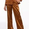 STAY RADIANT SATIN TROUSER -AKIRA Shop stay radiant satin trouser brown 1 1