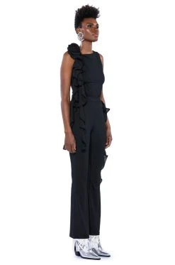 STELLA FLOUNCED FLARED LEGGING -AKIRA Shop stella flounced flared legging black 7 7