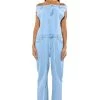 SUNDAY STROLLIN DENIM JUMPSUIT -AKIRA Shop sunday strollin denim jumpsuit light blue 1 1