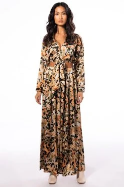 SWEET LOVE WIDE PALAZZO PANT -AKIRA Shop sweet love wide palazzo pant beige multi 7 7