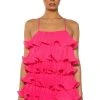 SWEETIE PLEATED RUFFLE SLEEVELESS MINI DRESS -AKIRA Shop sweetie pleated ruffle sleeveless mini dress fuchsia 1 1