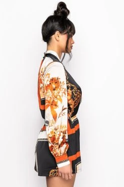 TALK TO ME V NECK ROMPER -AKIRA Shop talk to me v neck romper black multi 9 9