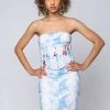 THAT'S ON ME BABY TUBE BODYCON MIDI DRESS WITH ATTACHED CORSET -AKIRA Shop thats on me baby tube bodycon midi dress with attached corset blue multi 1