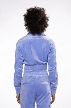 THE JET SETTER VELVET CROPPED SWEATSHIRT -AKIRA Shop the jet setter velvet cropped sweatshirt very peri 5 5 c1 c1