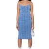 THOSE WHO GET IT STRAPLESS DENIM MIDI DRESS -AKIRA Shop those who get it strapless denim midi dress light blue denim 1 1