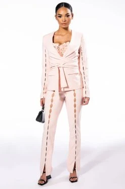 TINO SMALL KEYHOLE TROUSER -AKIRA Shop tino small keyhole trouser light pink 4 4 c1