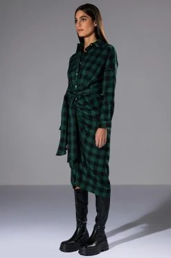 TREAD CAREFULLY BUTTON FRONT MIDI DRESS -AKIRA Shop tread carefully button front midi dress green 3 3 c1