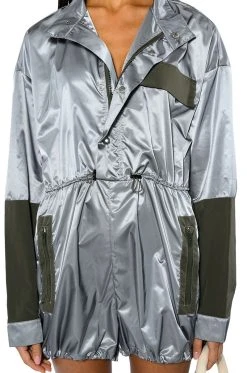 UNBOTHERED SPORTY LONG SLEEVE ROMPER -AKIRA Shop unbothered sporty long sleeve romper grey 7 7