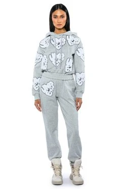 UNREAL JOGGER WITH PATCHES 15 UNREAL JOGGER WITH PATCHES -AKIRA Shop unreal jogger with patches heather grey 5 5