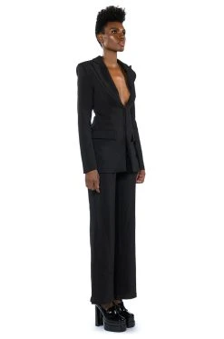VIBE SO RARE TWO PIECE BLAZER JUMPSUIT -AKIRA Shop vibe so rare two piece blazer jumpsuit black 4 4
