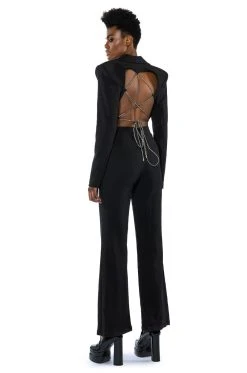 VIBE SO RARE TWO PIECE BLAZER JUMPSUIT -AKIRA Shop vibe so rare two piece blazer jumpsuit black 5 5