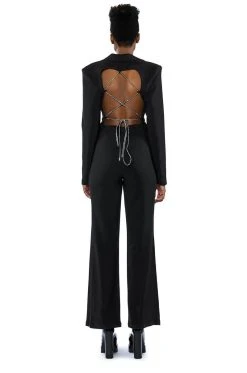 VIBE SO RARE TWO PIECE BLAZER JUMPSUIT -AKIRA Shop vibe so rare two piece blazer jumpsuit black 7 7