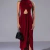 WALK THE WALK SLEEVELESS MIDI DRESS -AKIRA Shop walk the walk sleeveless midi dress burgundy 1 1