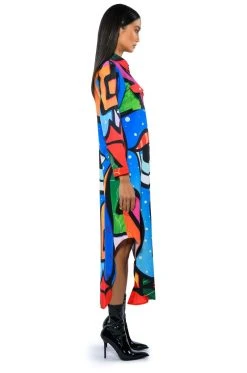 WANDERLUST BUTTON DOWN MAXI DRESS -AKIRA Shop wanderlust button down maxi dress blue multi 3 3