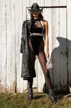 WATCH ME WORK MESH DETAIL SLEEVELESS CATSUIT -AKIRA Shop watch me work mesh detail sleeveless catsuit black 4 4