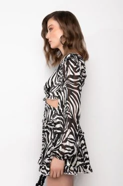 WHAT YA WISHED FOR ROMPER WITH CUT OUTS -AKIRA Shop what ya wished for romper with cut outs black white 4 4